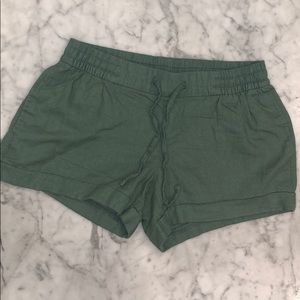 Old Navy Olive Linen Shorts with Pocket (XS)